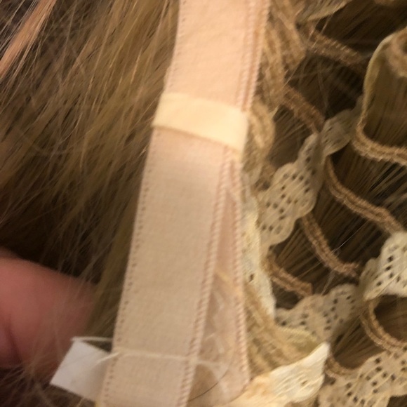 Ombre Cosplay Wig Dark Blonde/Black Synthetic Silky Hair Mesh Laced Cap - Picture 6 of 6